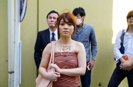 Japanese girl Mari Motoyama wears a creampie during intercourse on public transport.