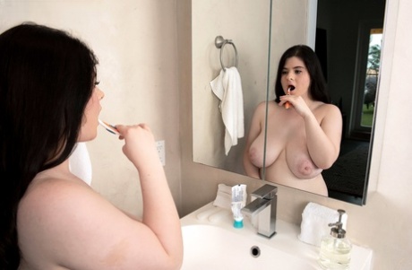 Overweight Teen Diana Eisley Shows Her Big Boobs And Ass While Taking A Shower