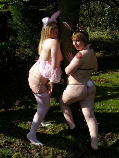 Despite their amateurish appearance, fatties expose their pet tits in a yard and wear cosplay attire.