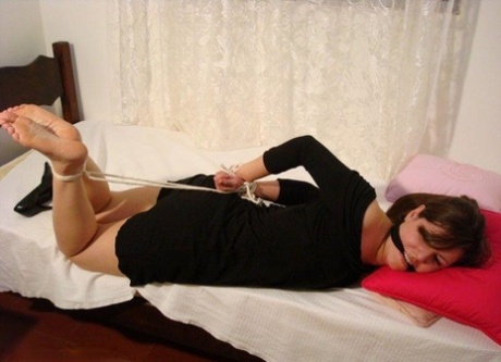 Some amateur women find themselves bound with ropes and gagged in their clothing, which they do not wear as often as men do.