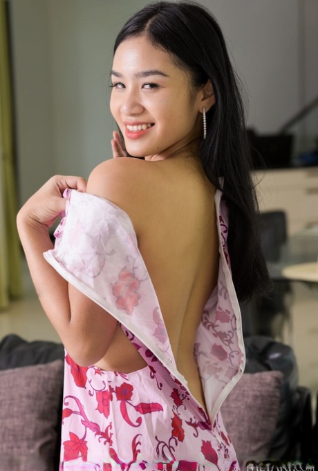 Beautiful Asian Teen Kahlisa Bares Her Full Breasts While Getting Butt Naked