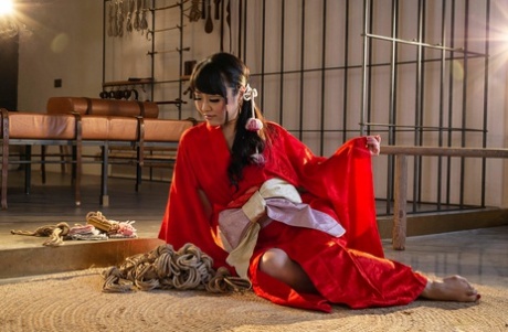 The ceiling is the height from which Sakura Kurokawa, a Japanese female, is suspended by a rope.