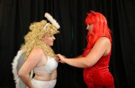 Mature Lesbians Play With Each Others Nipples While Wearing Cosplay Clothing