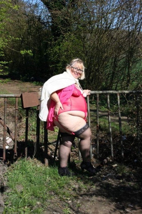 On the field: Obesity UK blonde Lexie Cumming herself bared her tits and huge ass in this picture.