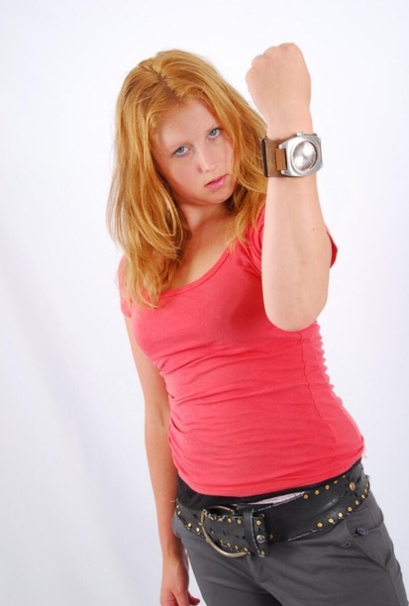 Natural Redhead Judy Displays Her Huge OOZOO Cuff Watch While Fully Clothed