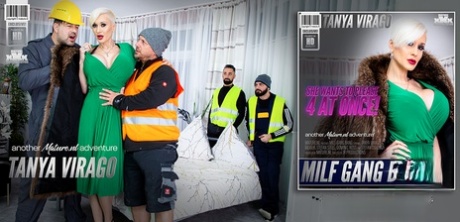 Big Titted Blonde Cougar Tanya Virago Gets Gangbanged By Construction Workers
