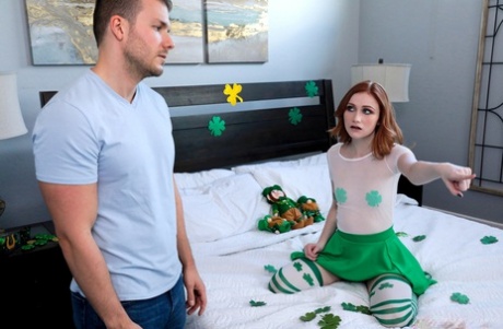 Young Redhead Scarlet Skies Has Sex With Her Stepbrother On Saint Patty's Day
