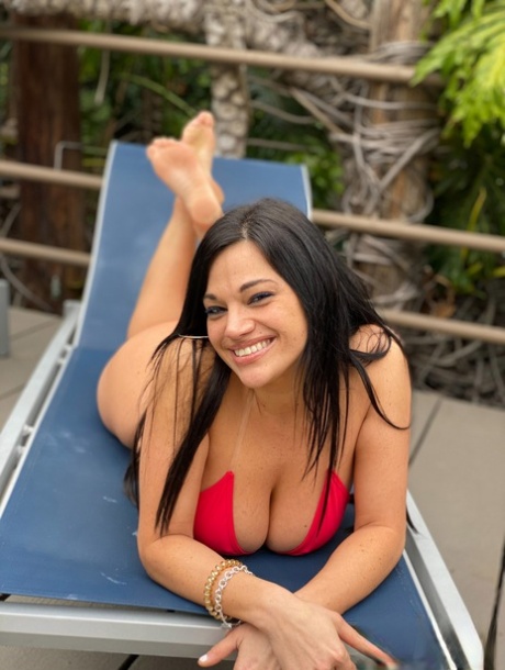 Curvy Latina Chick Mona Azar Models A Bikini Before An Ass Licking Blowjob