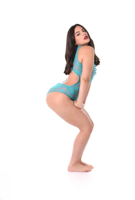 Gorgeous Brunette Ariana Van X Removes Sensual Lingerie Before Masturbating