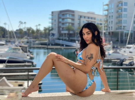 Latina Girl Vanessa Sky Models A Bikini At A Marina Before Ass Licking POV Sex