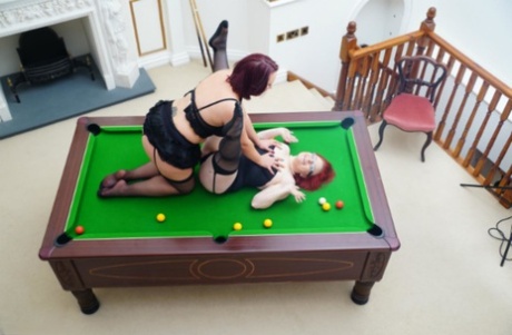 Redheaded Amateur Mollie Foxxx Has Lesbian Sex On Top Of A Pool Table