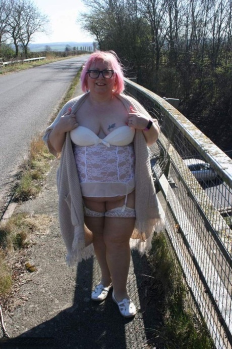 Anarchist: Obese British woman Lexie Cummings poses in public with her thighs and buttocks on show.