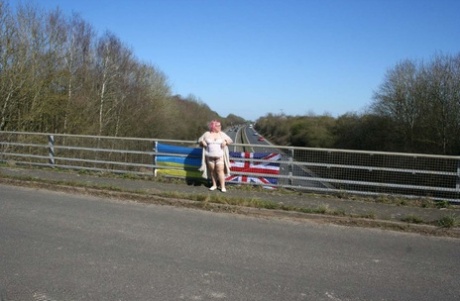 Obese: Ex-British Lexie Cummings poses in public with her thighs and buttocks.