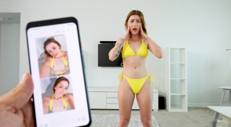Ruby Redbottom Models A Yellow Bikini Before Engaging In POV Sex