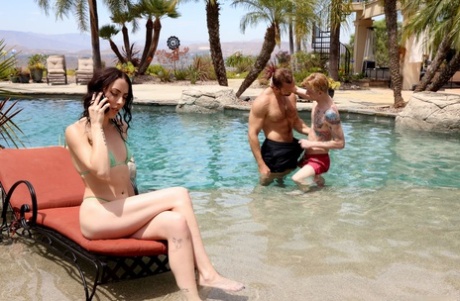Victoria Sunshine Has A Poolside Threesome With Her Bisexual Lovers