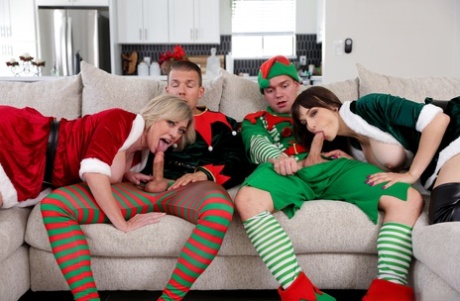 Dee Williams & Lexi Luna Have Foursome Sex With Gamer Boys At Xmas