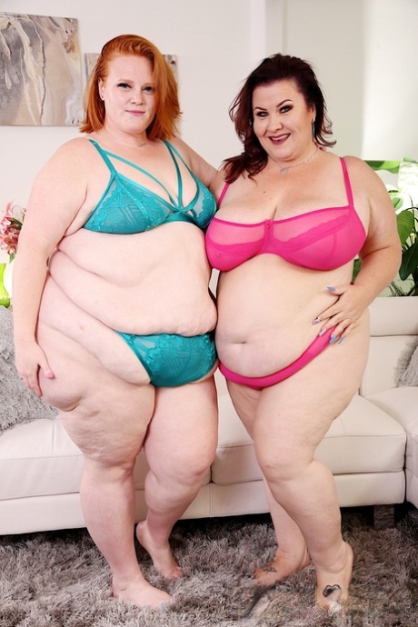 Unbare bras: Obese lesbians Julie Ginger and Lady Lynn remove their bras (left) and panty (right) By left, Lesbians 'just'