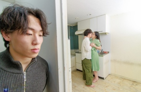 The wife of Megumi Satuki, a Japanese MILF who uses a strap to cheat on her husband, is the victim of his infidelity.