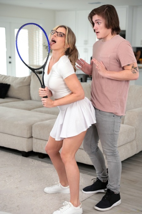 Blonde Lady Cory Chase Has Sex With Her Stepson In Her Tennis Outfit