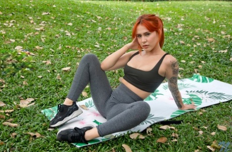 Doing Yoga Outside Is A Guilty Pleasure For Horny Babe Violet Prydz Since Her