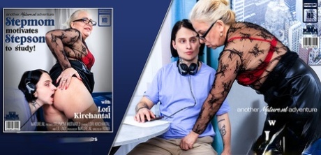 Blonde Granny Lori Kirchantal Has Sex With Her Toy Boy In Stockings
