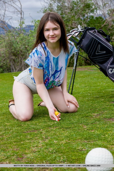 Nice Teen Matty Gets Totally Naked On The Tee Blocks At A Golf Course
