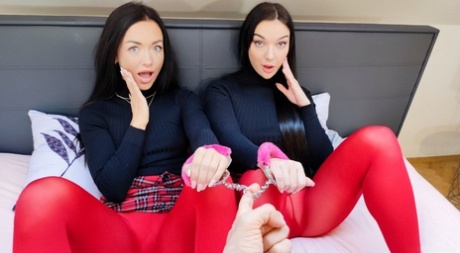 Zuzu Sweet & Lady Gang Hitch Up Matching Miniskirts In Matching Pantyhose