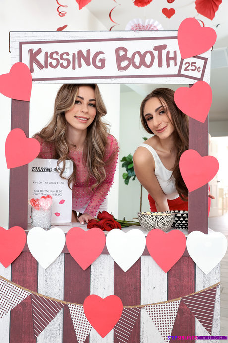 Teen Charmers Renee Rose And Penelope Kay Seduce A Boy At A Kissing Booth