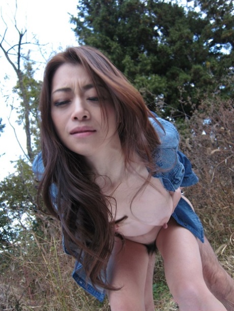 Japanese Girl Maki Hojo Gets Gangbanged While Out In A Field