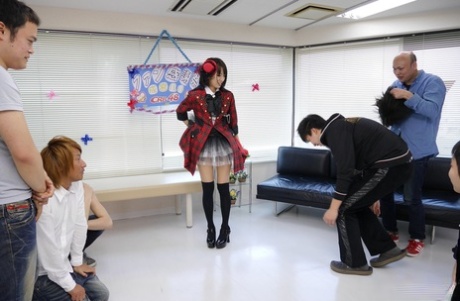 Japanese Student Ruri Narumiya Sits On Boy's Faces In Pink Lace Underwear
