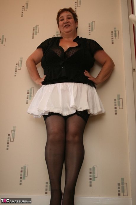 Older British Fatty Kinky Carol Exposes Her Underwear During Upskirt Action