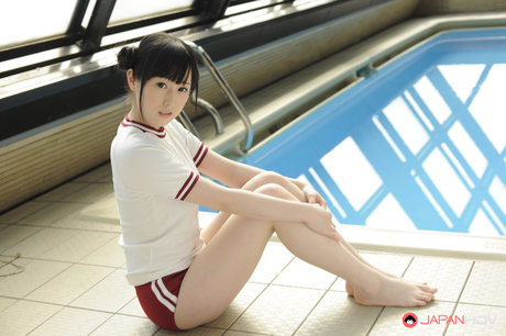 Adorable Japanese Girl Machiko Ono Uncovers Her Firm Tits Near An Indoor Pool 12649973