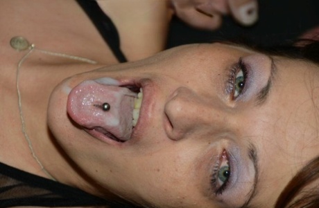 Lea Blow Displays Her Pierced Tongue During The Course Of Being Gangbanged
