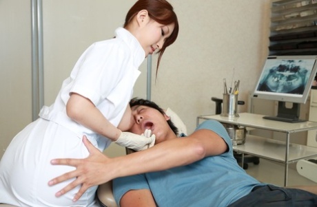 Japanese Dental Assistant Yume Mizuki Frees Her Big Boobs While Cleaning Teeth