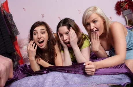 Three British Girls Give CFNM Blowjobs During The Course Of A Sleepover