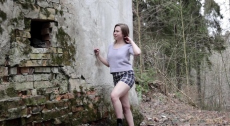 Beautiful Girl Alice Klay Takes A Badly Needed Pee At An Abandoned Building