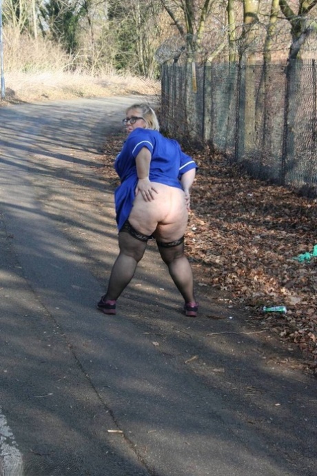 Older British Fatty Lexie Cummings Exposes Herself In Public Locations