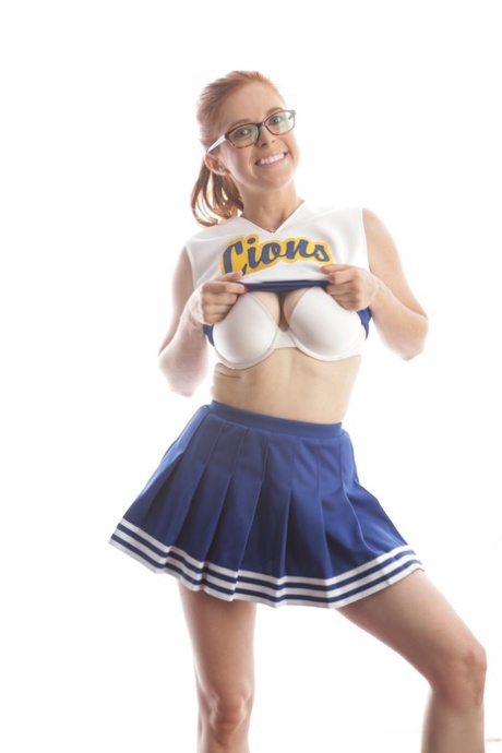 Cute Redhead Cheerleader Penny Pax In Glasses Baring Big Tits & Firm Ass
