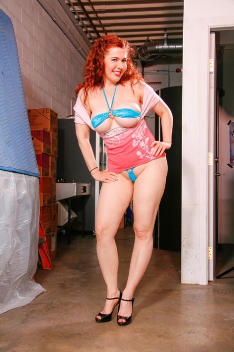 Fair Skinned Redhead Mae Victoria Holds Her Tits For An Interracial Cumshot