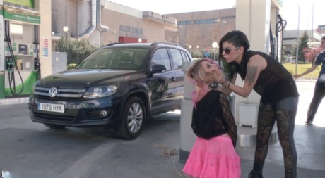 A girl who is submissive engages in public humiliating sexual acts.