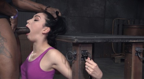 In a sexual encounter with bog black cock, Aria Alexander, a hot slave, is forced to give her bog by force during BDSM.