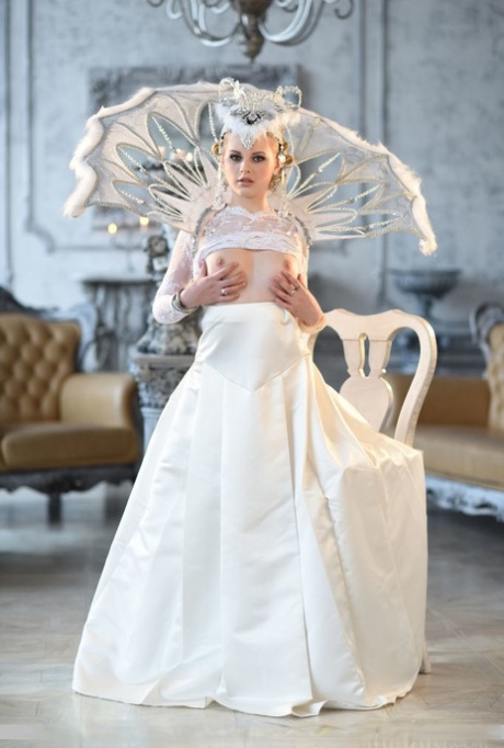 Euro Babe Angelika D Baring Phat Teen Ass Beneath Glamorous Wedding Dress