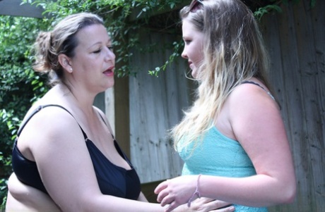 Older BBW Has Lesbian Sex With A Teen Plumper In A Swimming Pool