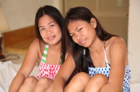 Filipina Girls Takes Off Summer Dresses And Underwear To Stand Naked Together