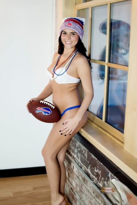 Teen First Timer Kaley Kade Removes Bra And Panties While Tossing The Pigskin