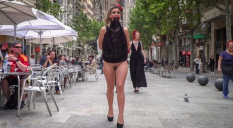 This is a submissive girl being paraded down the street, before getting sexled in public house.