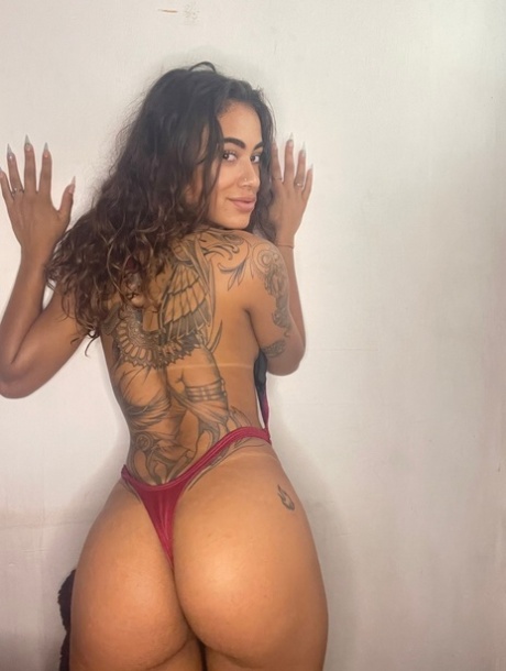 Gorgeous Inked Latina Santos Isabella Teases With Her Big Ass In A Solo