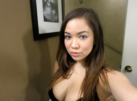 Audrina Grace, a busy amateur, taking a selfie and stripping.