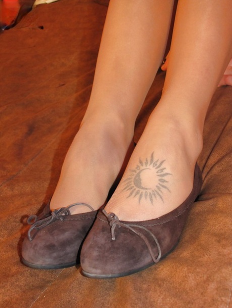 Cute Babe Carla Will Gladly Show You Her Cute Tattoo On Her Foot