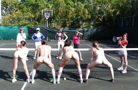 Lesbians are having some fun on the tennis court like always